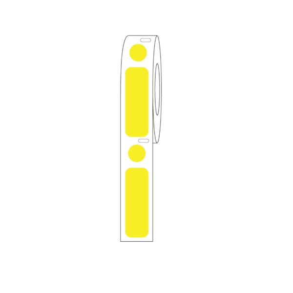 Nevs Direct Thermal Cryo 38x13mm & 9.5mm Dot for 2.0ml Tubes/Vials Yellow LDTC-1121238-Y - main